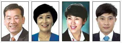 ▲ 조동용 후보·신영자 후보·김종숙 후보·이대우 후보