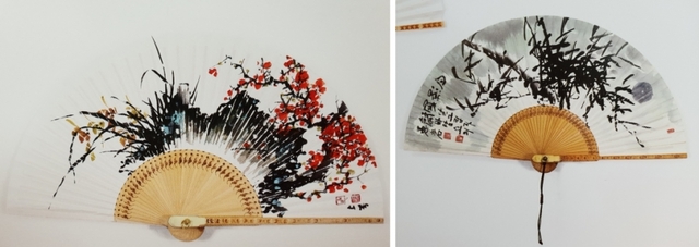 서혜순 작품 난초와 홍매(왼쪽). 엄주호 작품 대나무