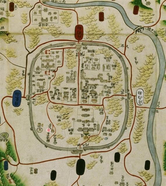 1872년 지방지도 전주의 부분도