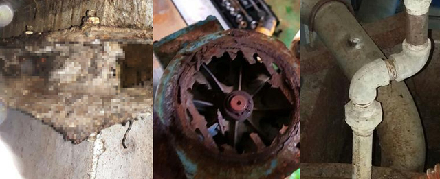 2년도 안된 리사이클링 타운 작업현장의 쇠 부식 사진 = 민주노총 분회 제공