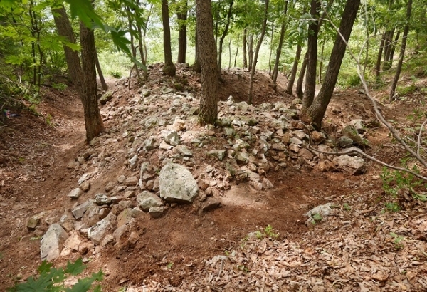 웅치전투 추정 진지터 전경.