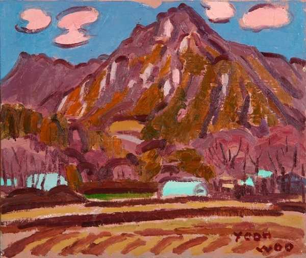 윤재우 作(1917~2005), 캔버스에 유채, 45×53cm, 2004