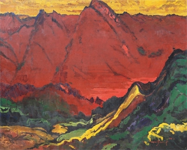 박남재 작품 '붉은 산'.