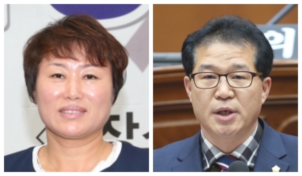 고미희 전주시의원(왼쪽), 송정훈 전 전주시의원