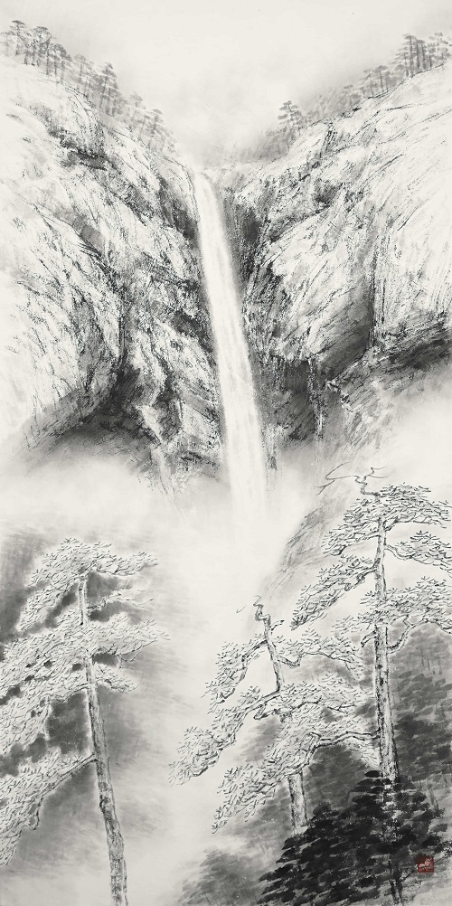 오병기 작품 '대승폭포'.