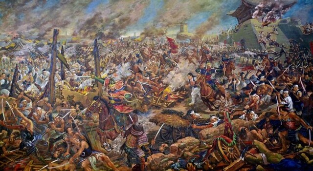 남원시 향교동 만인의총 기념관엔 호미를 들고 왜군과 맞서는 남원성 전투의 그림이 있다. 이는 소설과 영화의 모티브가 됐다. /사진제공=만인의총 기념관