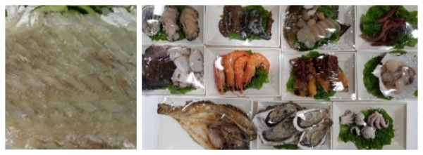 횟집에서 예약을 받아 준비했던 코스 요리. 산낙지는 손님이 오면 요리하기 때문에 준비된 식탁에는 빠져 있다(2인기준).