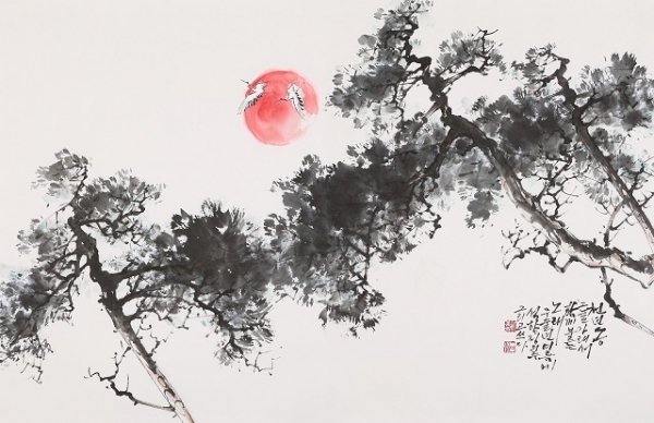 정의주 작품 '가리개 소나무'.