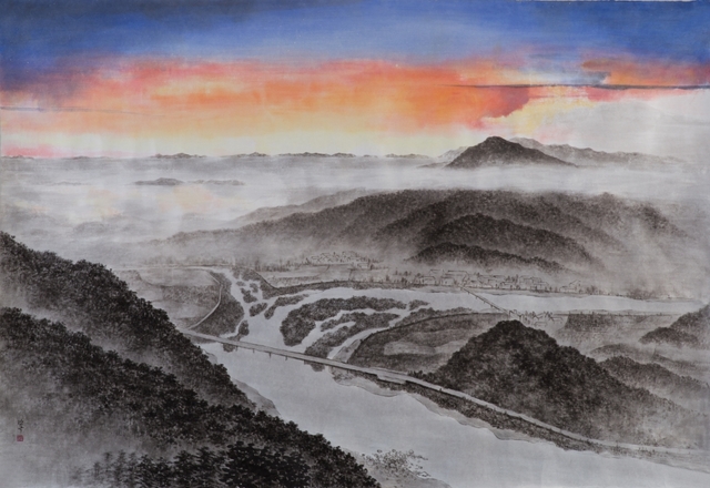 구례 사성암에서 봄 2016  140x200  장지에 수묵채색