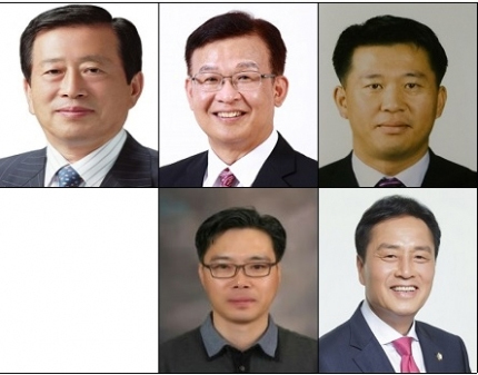 (위 왼쪽부터 시계방향으로) ㈜제일건설 윤여웅 대표·㈜LG화학 장용학 익산공장장·㈜하림 이원호 수석부장· 익산시의회 조규대 의장·한국노총 익산시지부 전세성 의장.