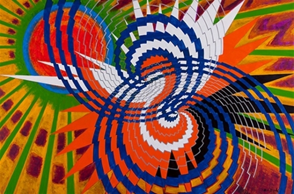 한묵 작품 '새와 태양'.