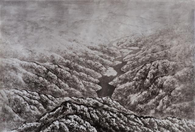 왕시루봉 겨울  2017  140x200 장지에 수묵채색
