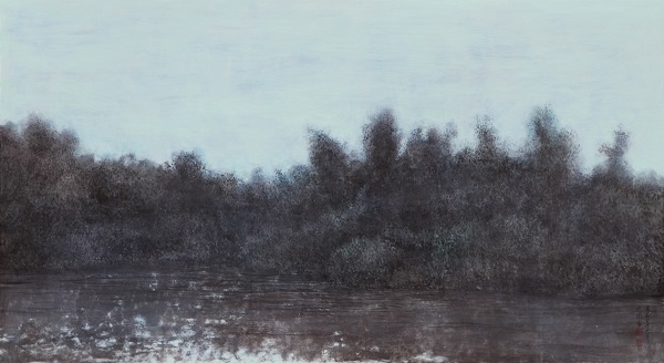 장지성 작품, 한지 위에 혼합재료, 114×206cm, 2011.