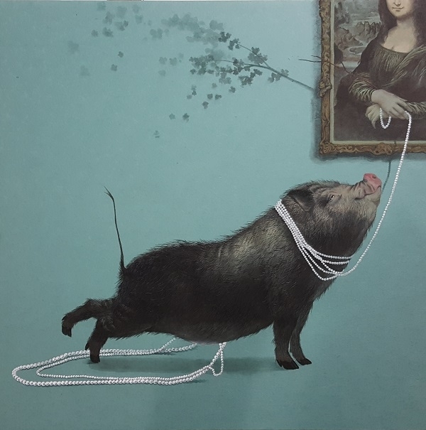 장영애 작품 '모나리자 미소로'.