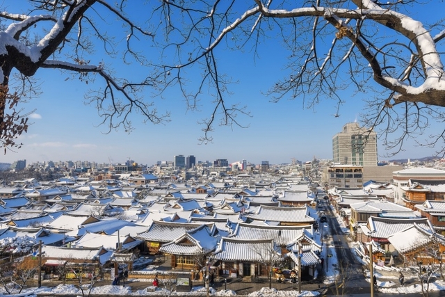 전주 한옥마을 설경