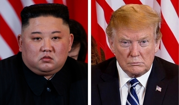 제2차 북미정상회담 이튿날인 28일(현지시간) 김정은(왼쪽) 북한 국무위원장과 도널드 트럼프 미국 대통령이 베트남 하노이의 소피텔 레전드 메트로폴 호텔에서 회담 도중 심각한 표정을 하고 있다. /사진=연합뉴스