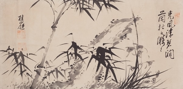 민영환 작품 '괴석죽도'