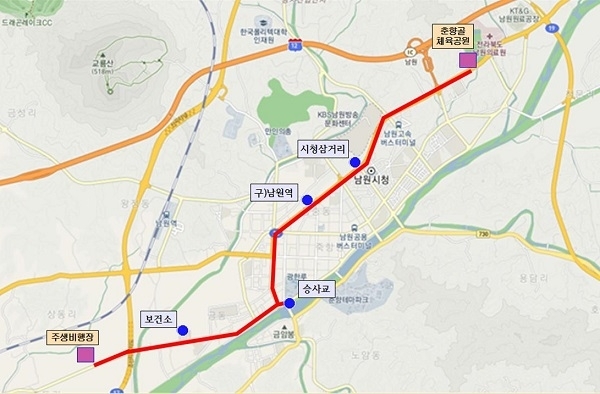 제89회 춘향제 무료 순환버스 운행 코스. 사진제공= 남원시