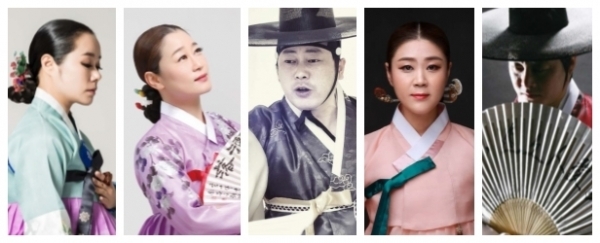 (왼쪽부터) 장문희·김현주·임현빈·김금희·김경호 명창