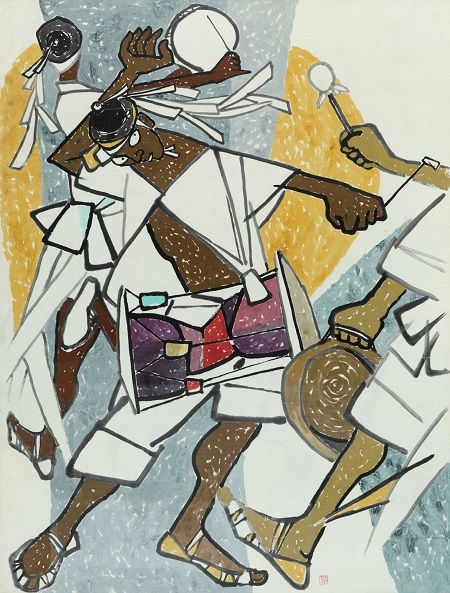김기창 作, 종이에 수묵채색, 221×168cm, 1980.