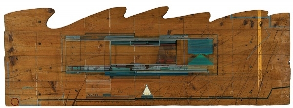 program system 87-3, 나무, 아크릴, 41×117×9cm, 1987