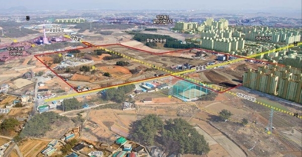 익산 부송4지구 택지개발사업 부지.