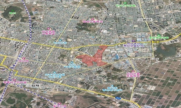 익산 마동공원 도시공원 조성사업 위치도.