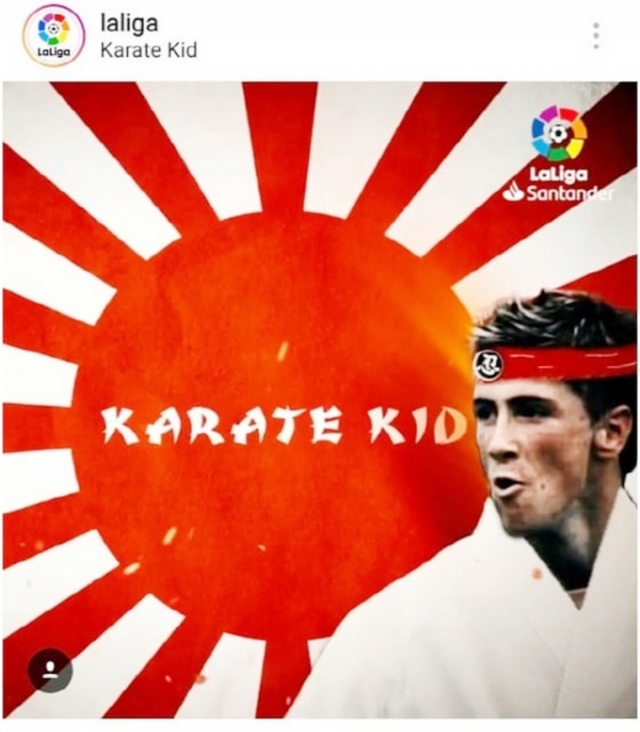지난해 말 스페인 프로축구리그 라리가의 공식 SNS에 욱일기를 배경으로 사용한 피드 모습 / 사진 제공 = 성신여대 교양학부 서경덕 교수 연구팀