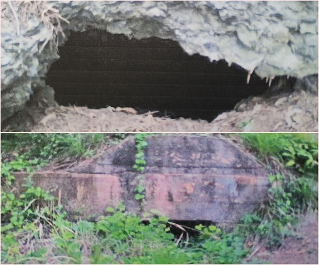 2009년 옥구읍 옥정리 할미산(석갈산石喝山) 중턱에서 발견된 일본군 진지(토치카)