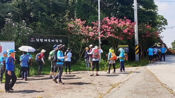 남원 뒷밤재. 남원에는 밤재(栗峙)가 두 군데 있는데, 이곳은 남원부의 뒤(북쪽)에 있다하여 오래전부터 뒷밤재로 불리어 왔다. 이날 서울에서 이순신 장군 백의종군로 남원구간 답사를 위해 내려온 (사)한국체육진흥회 회원들과 함께 답사를 시작하였다.