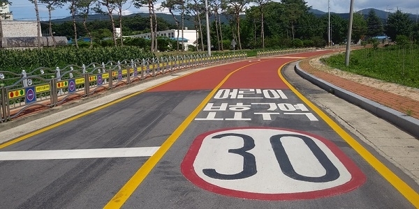 고창 고수초 앞 어린이보호구역.