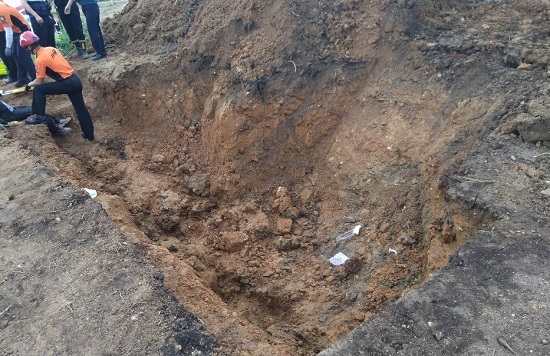 지난 7월 매몰사고가 일어난 진안 문화재 발굴 현장 .사진= 무진장소방서 제공