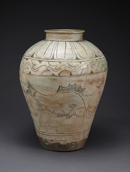 분청사기 물고기무늬 항아리