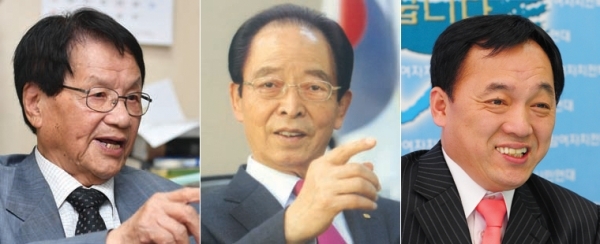 (왼쪽부터) 이치백 전 전북향토문화연구회장, 임병찬 전북애향운동본부 총재, 김영기 전북참여자치시민연대 공동대표