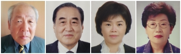 (왼쪽부터) 문화장 김동길·공익장 황종석·애향장 김현덕·효열장 송신자 씨