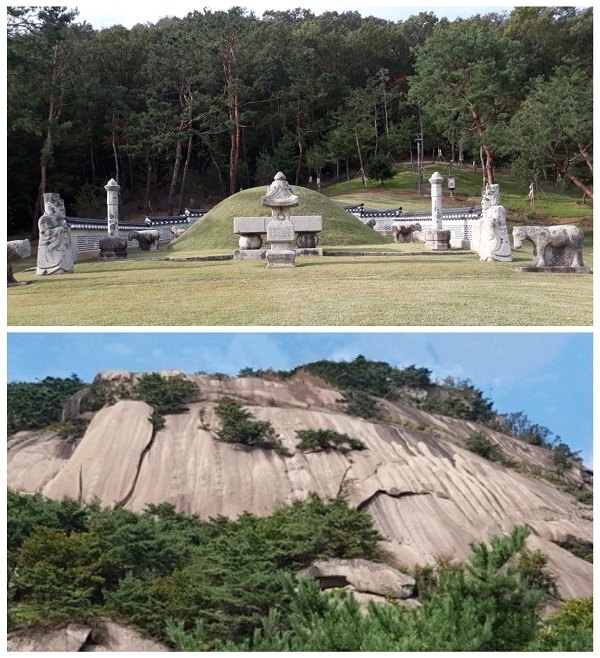 인왕산 치마바위와 온릉(溫陵).