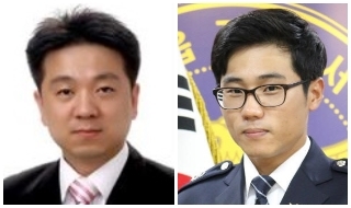 고문수 경위(왼쪽)와 김성태 순경