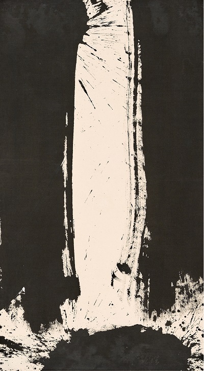 김호득(1950~), 목천에 먹, 154×84cm, 2017