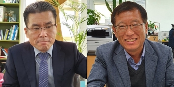 차영호 청주시 도시재생기획단장(왼쪽)과 임헌석 상생협력담당관.