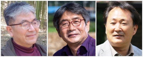 (왼쪽부터) 김재호 민족문제연구소 전북지부장, 곽장근 군산대 역사철학부 교수, 이병초 웅지세무대 교수