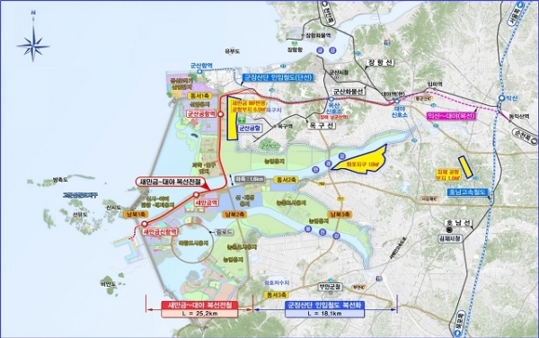 새만금국제공항 위치도.