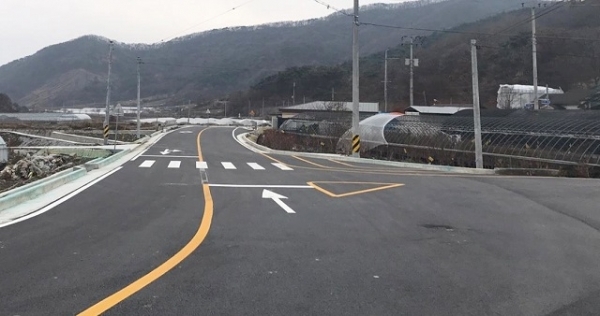 선형 개선해 최근 개통한 순창 쌍치면 학선리 오룡마을 위험도로 구간