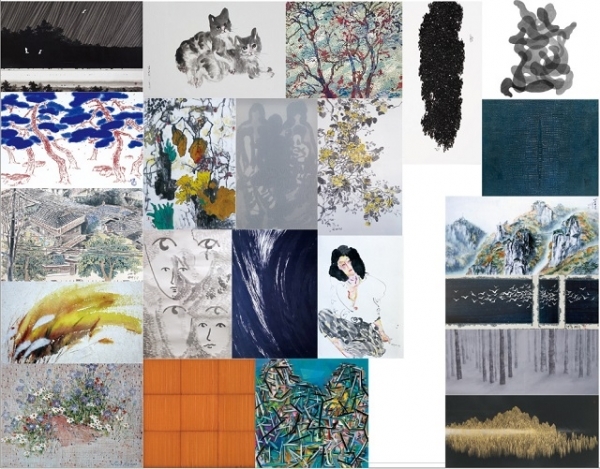 전북회화회 회원 작품 사진.