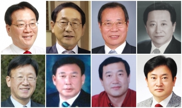 (윗줄 왼쪽부터) 고영호, 권순태, 김광호, 김병래 씨. (아랫줄 왼쪽부터) 라혁일, 박승한, 윤중조, 정강선 씨.