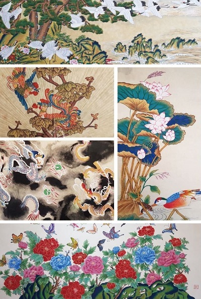 민화전 전시 작품들.