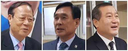 (왼쪽부터) 김광호, 박승한, 윤중조 후보