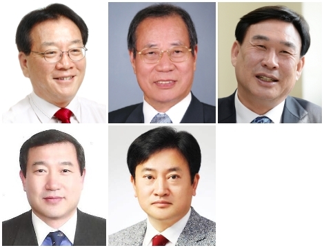 (윗줄 왼쪽부터) 고영호, 김광호, 박승한 후보. (아랫줄 왼쪽부터) 윤중조, 정강선 후보.
