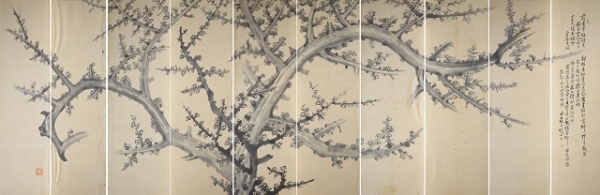 효산 이광렬 작품 '묵매화도'.