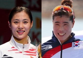 김지연 선수(왼쪽), 이순자 선수