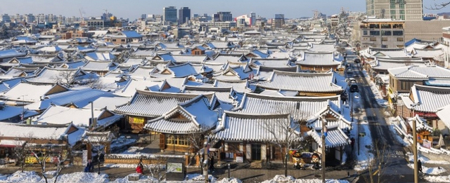 전주 한옥마을 설경